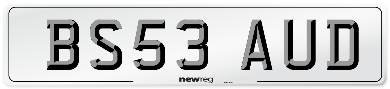 BS53 AUD Number Plate from New Reg